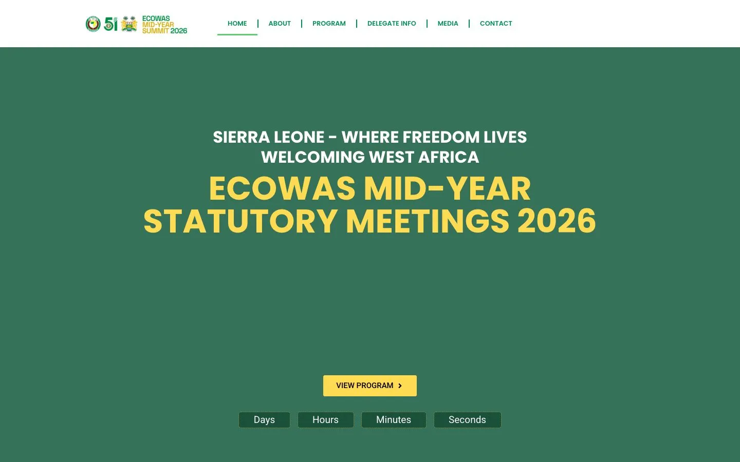 ECOWAS Mid-Year Summit 2026 website: cover image
